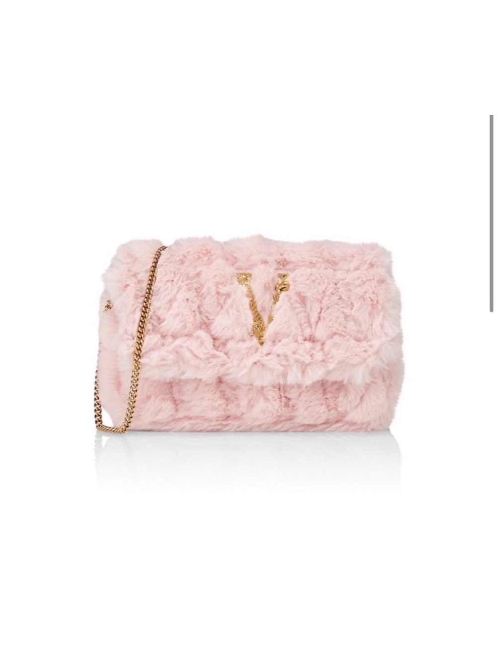 VERSACE FAUX FUR MINI BAG in PINK